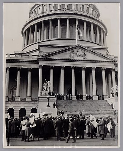 A Communist Demonstration in Front of the Capitol Building