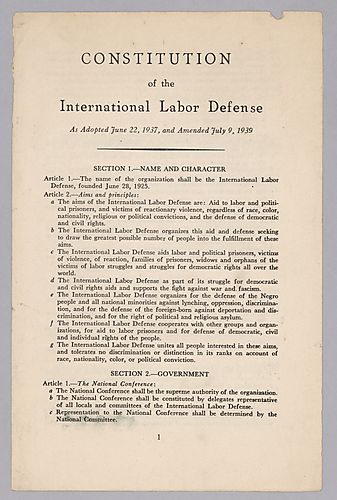 "Constitution of the International Labor Defense"