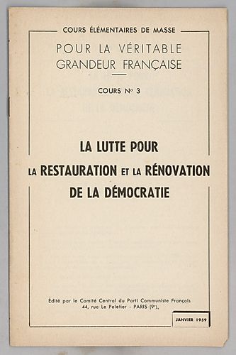 La Lutte Pour la Restauration et la Renovation de la Democratie