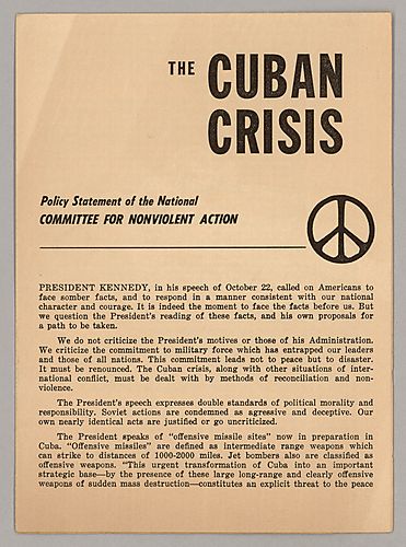 "The Cuban Crisis", Policy Statement of the National Committee for Nonviolent Action