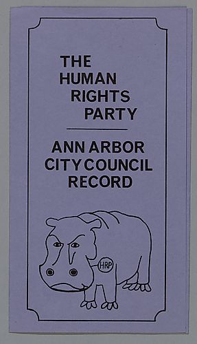 "The Human Rights Party, Ann Arbor City Council Record" Pamphlet
