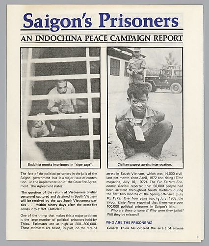 "Saigon's Prisoners", An Indochina Peace Campaign Report