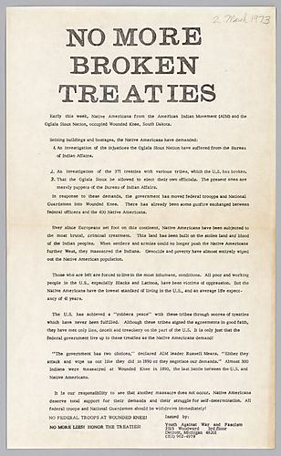 "No More Broken Treaties" Flyer
