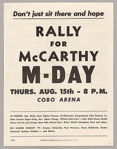 Flyer for a Rally for McCarthy