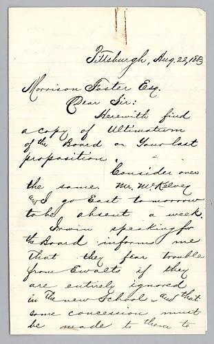 Letter from Charles McKenna to Morrison Foster