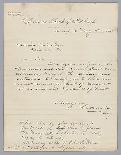 Letter from George Moke to Morrison Foster