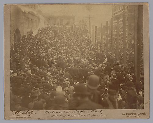 Photograph, "Centennial of Allegheny County, Meeting"