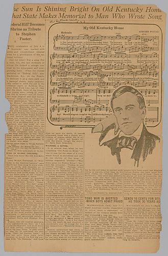 News clipping, "State makes shrine to man who wrote song," The District News