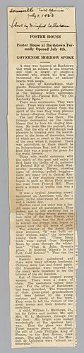 "Foster House at Bardstown Formally Opened July 4th," Louisville Civic Opinion