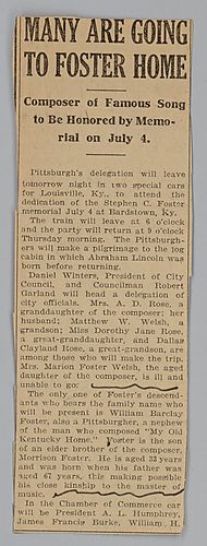 News clippings, "Document Pittsburgh Delegation in Kentucky"