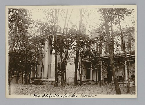 "My Old Kentucky Home," Bardstown, KY, signed by Lorena Callahan and includes original poem on reverse