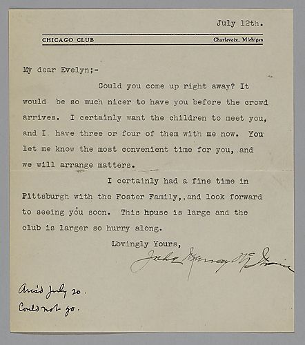 Letter from Julie McIlvaine to Evelyn Morneweck