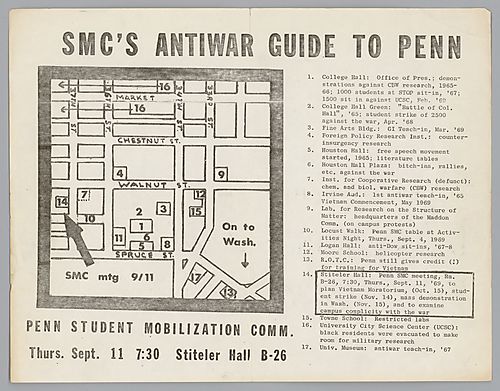 "SMC's Antiwar Guide to Penn" Flyer