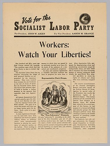 "Vote for the Socialist Labor Party" Flyer