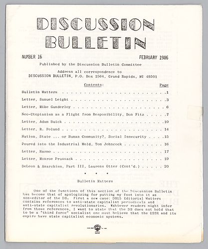 "Discussion Bulletin"