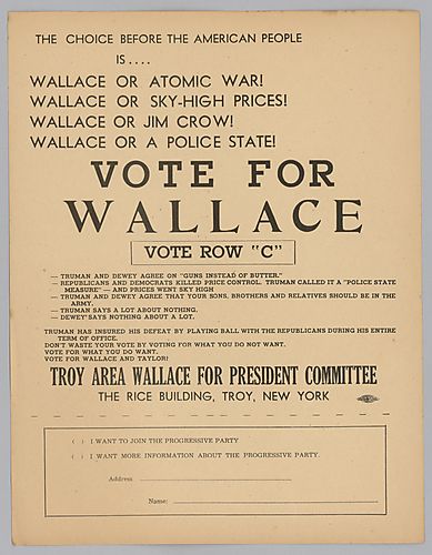 "Vote for Wallace" Flyer