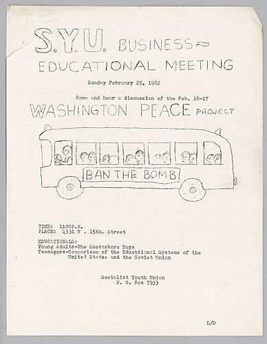 SYU Business-Educational Meeting "Washington Peace Project" Flyer