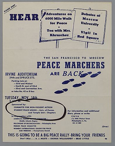 "Peace Marchers Are Back" Flyer