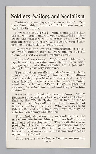 "Soldiers, Sailors and Socialism"