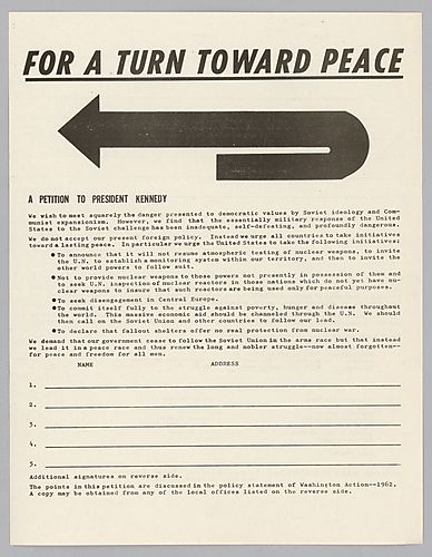 "For a Turn Toward Peace" Petition/Flyer