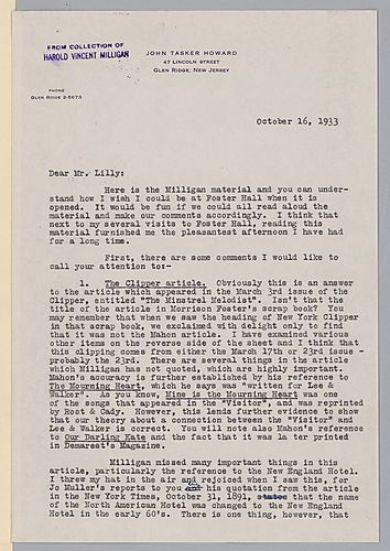 From John Tasker Howard to Josiah Lilly