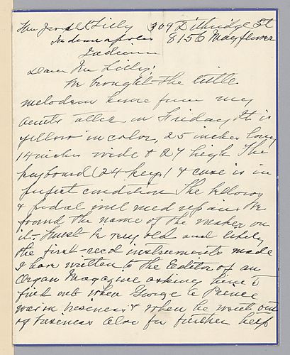 From Flower [?] to Josiah Lilly