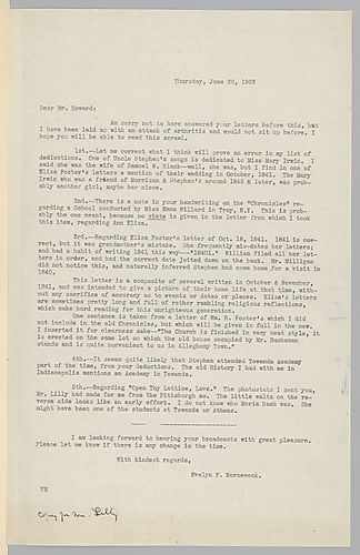 From Evelyn Foster Morneweck to John Tasker Howard