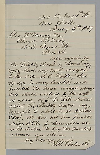 Letter from S.T. Gordon to Morrison Foster