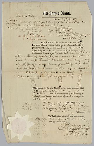 Payment transaction sheet, Mechanics Bank, signed by William Foster