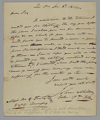 Letter from Col. John Miller to William Foster