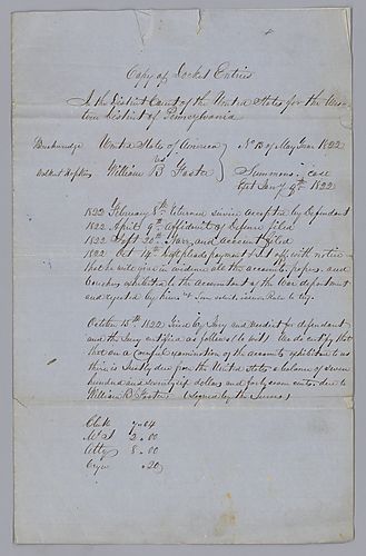 USA vs. William Foster, copy of docket entries