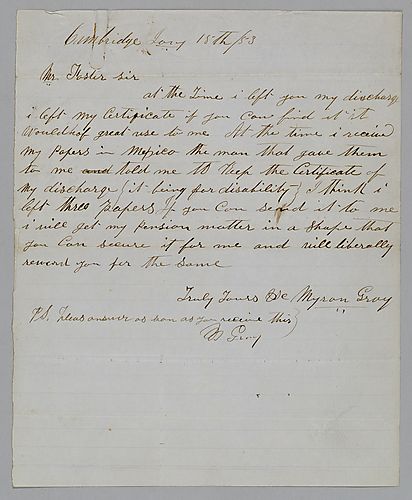 Letter from Myron Gray to William Foster
