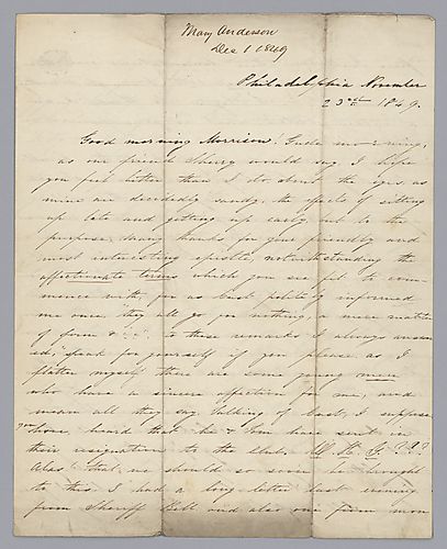 Letter from Mary Anderson to Morrison Foster