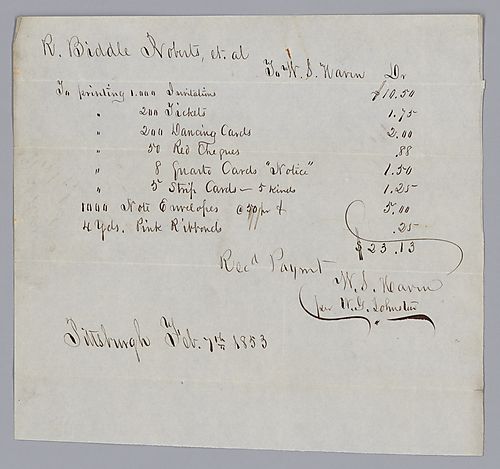 Payment of "Assembly Ball"; W.S. Haven to managers of the ball