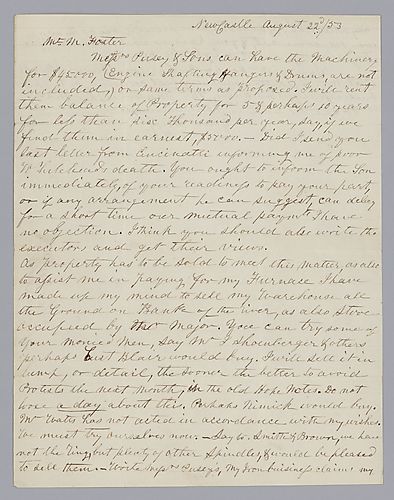 Letter from P. McCormick to Morrison Foster