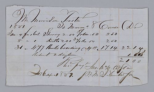 Payment for beverages by Morrison Foster