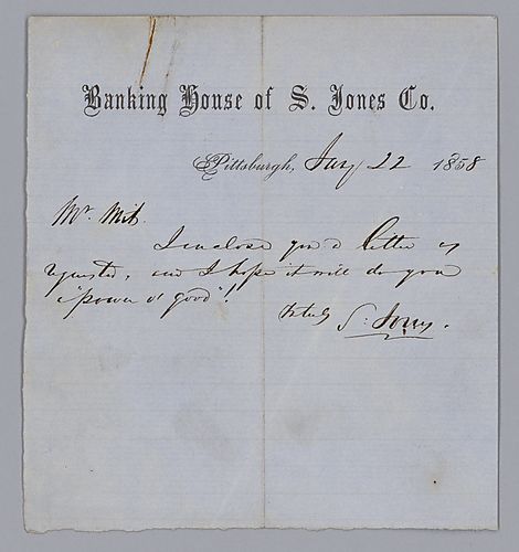 Letter from S. Jones to Morrison Foster