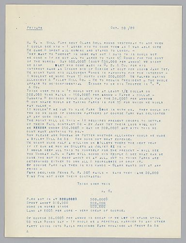 Carnegie discusses negotiations over the possible purchase of Allegheny [Bessemer Steel] for $600,000. Included with the letter, a newspaper clipping reporting on the price of iron in England