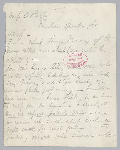 Carnegie writes on his dealings with the Navy Department
