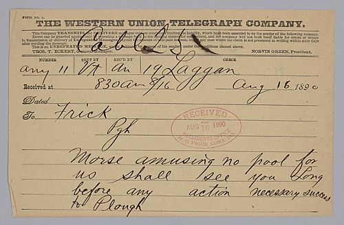 Carnegie writes that he will see Frick long before any action is necessary