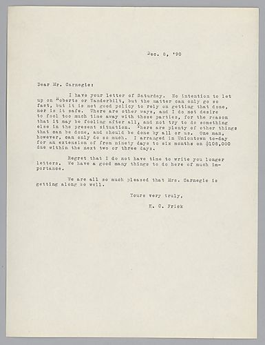 Frick writes on his continued efforts with the Pennsylvania Railroad