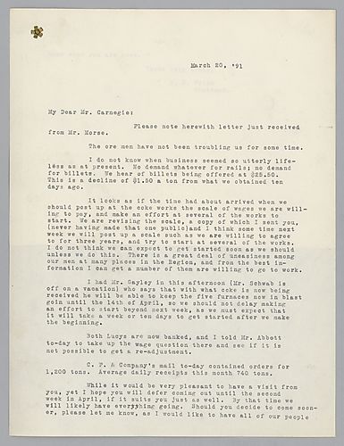 Frick discusses posting the scale of wages that their willing to pay at their coke works