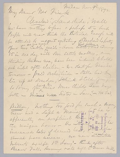 Carnegie writes from Milan, [Italy] on giving increased interest in the company to various managers and removing blundering leaders like Mr. Potter