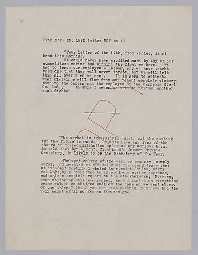 Frick writes on the lesson taught to the employees and on his desire to never endure such a fight again
