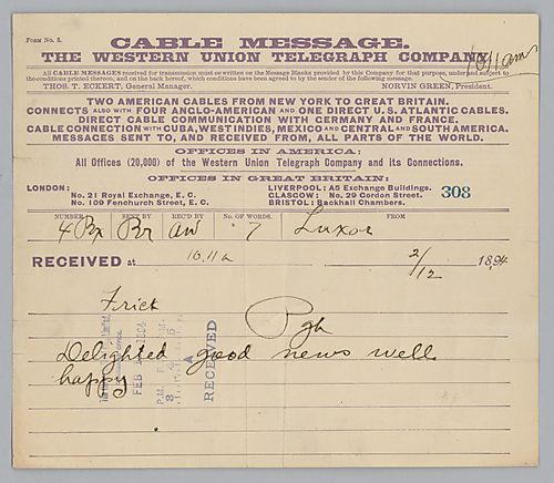 [Carnegie] writes, "Delighted good news well happy"