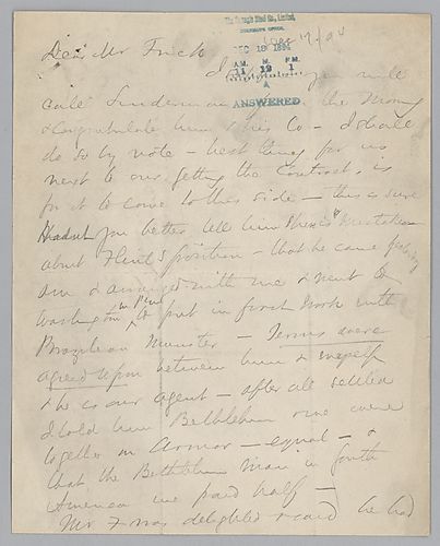Carnegie writes on Flint's position with the company and on Bethlehem Steel Company's dealings in South America