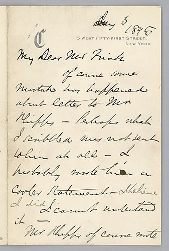 Carnegie writes to attempt to explain statements he made about Frick's mental health