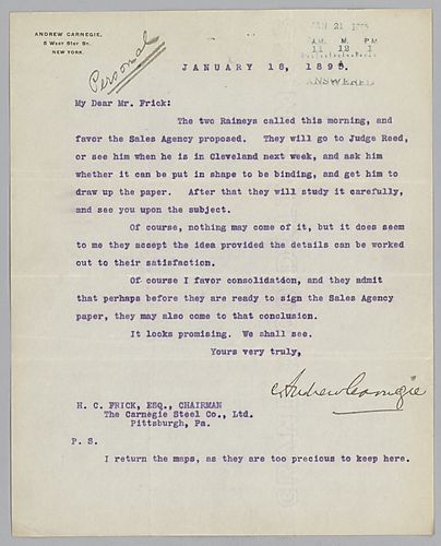 Carnegie writes from New York, [N.Y.] to give his views on purchasing gold and silver