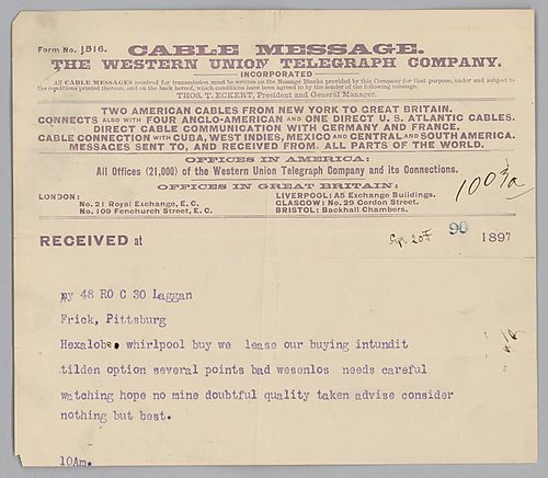 Carnegie writes from Laggan [Scotland] on leasing their tilden option