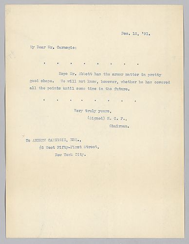 Frick writes that Abbott has the armor matter in good shape